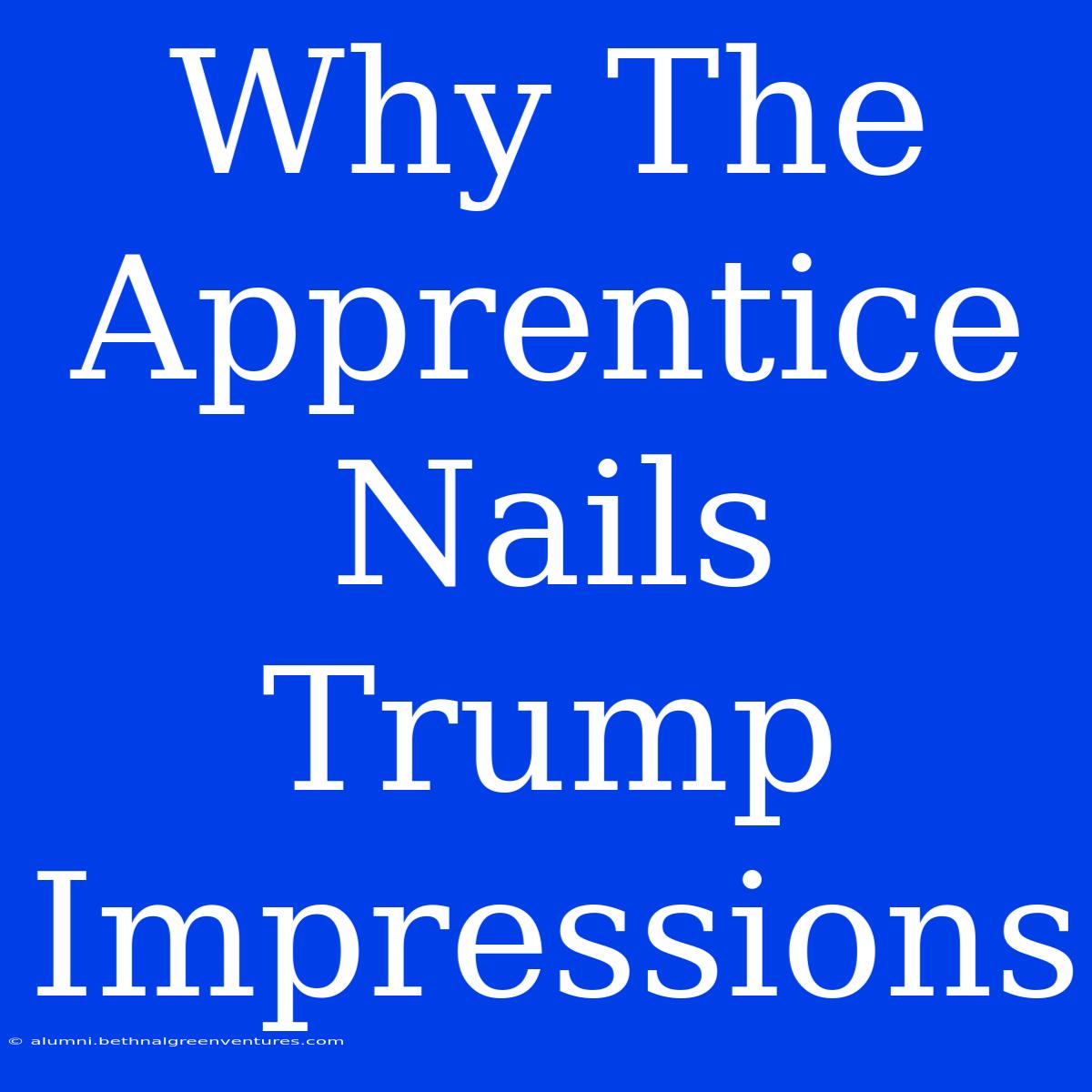 Why The Apprentice Nails Trump Impressions