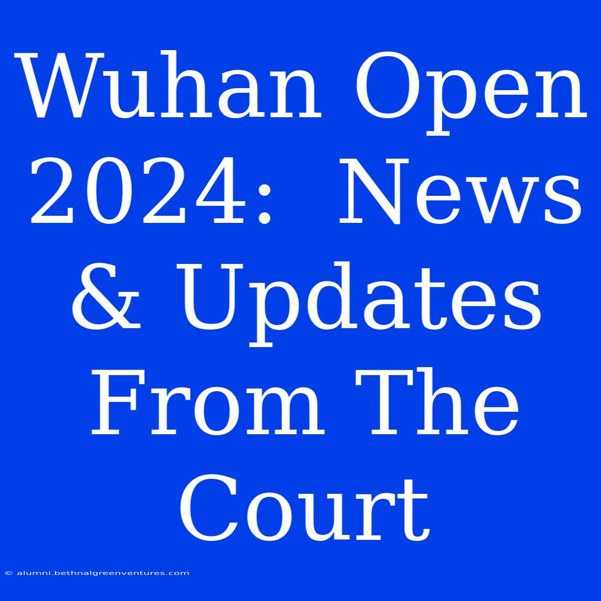 Wuhan Open 2024:  News & Updates From The Court