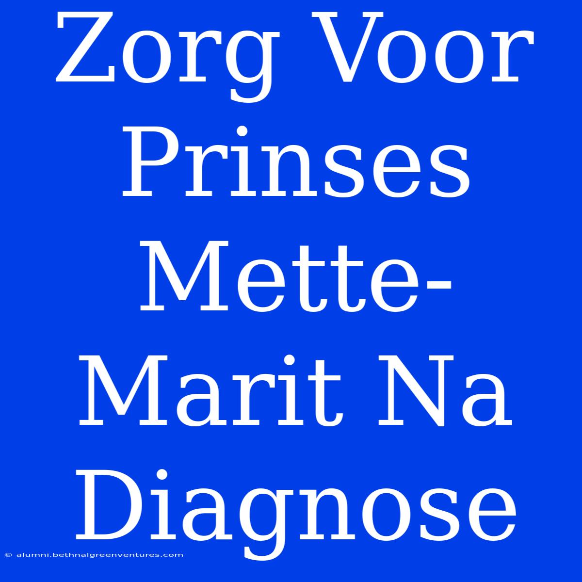 Zorg Voor Prinses Mette-Marit Na Diagnose