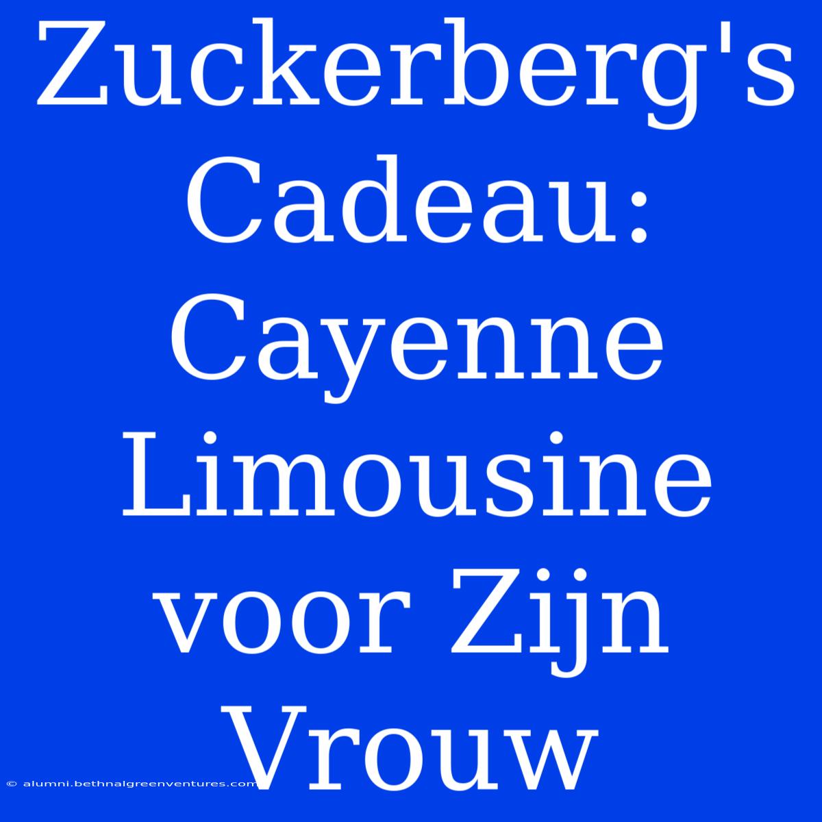 Zuckerberg's Cadeau: Cayenne Limousine Voor Zijn Vrouw